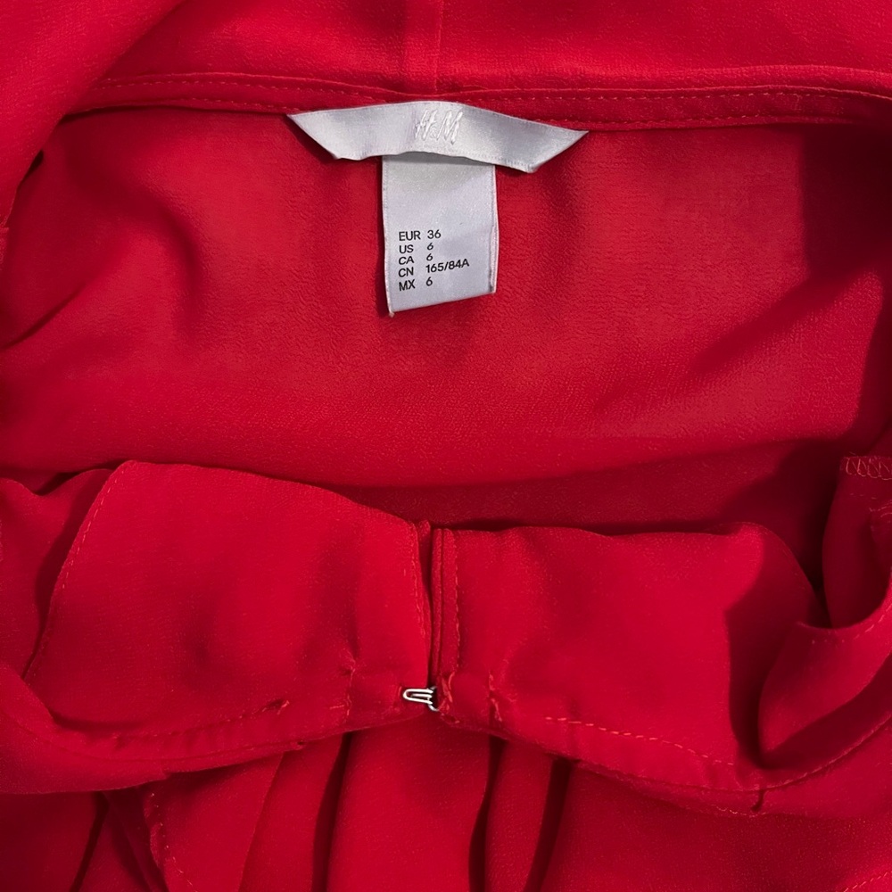 H&M Red Ruffle Blouse - Picture 5 of 5